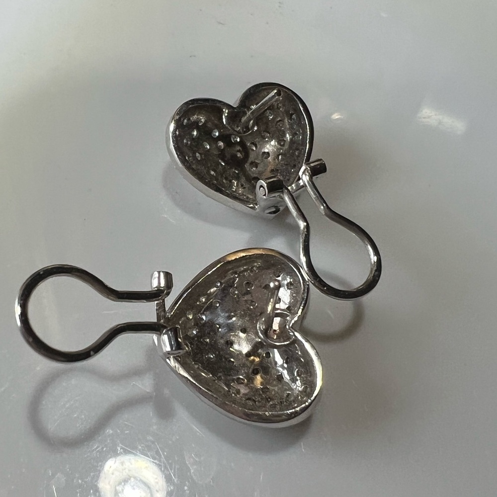 Pave diamond earrings 14k - Picture 10 of 11